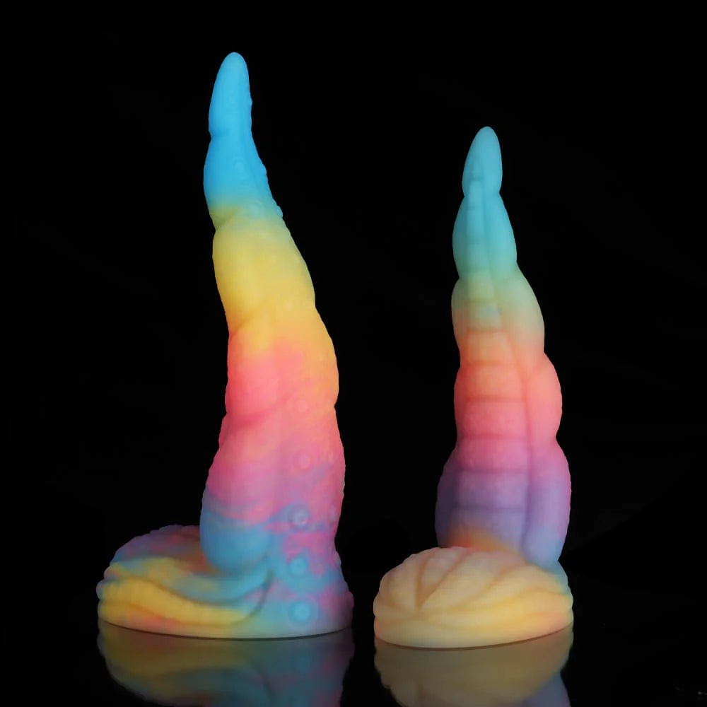 Octopus Tail Dildo – Blue Yellow Purple Gradient Design