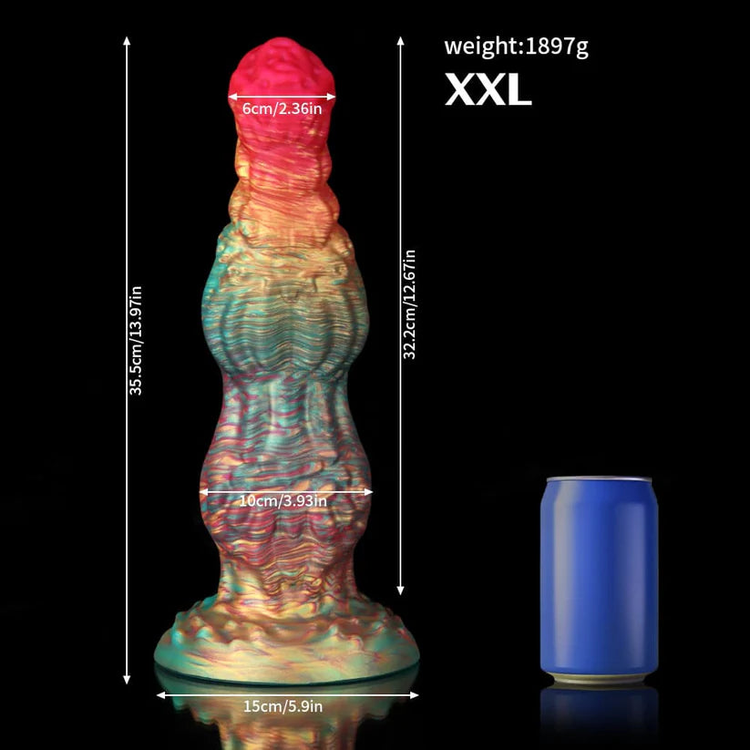 Rainbow Fantasy Dildo – Knot Design