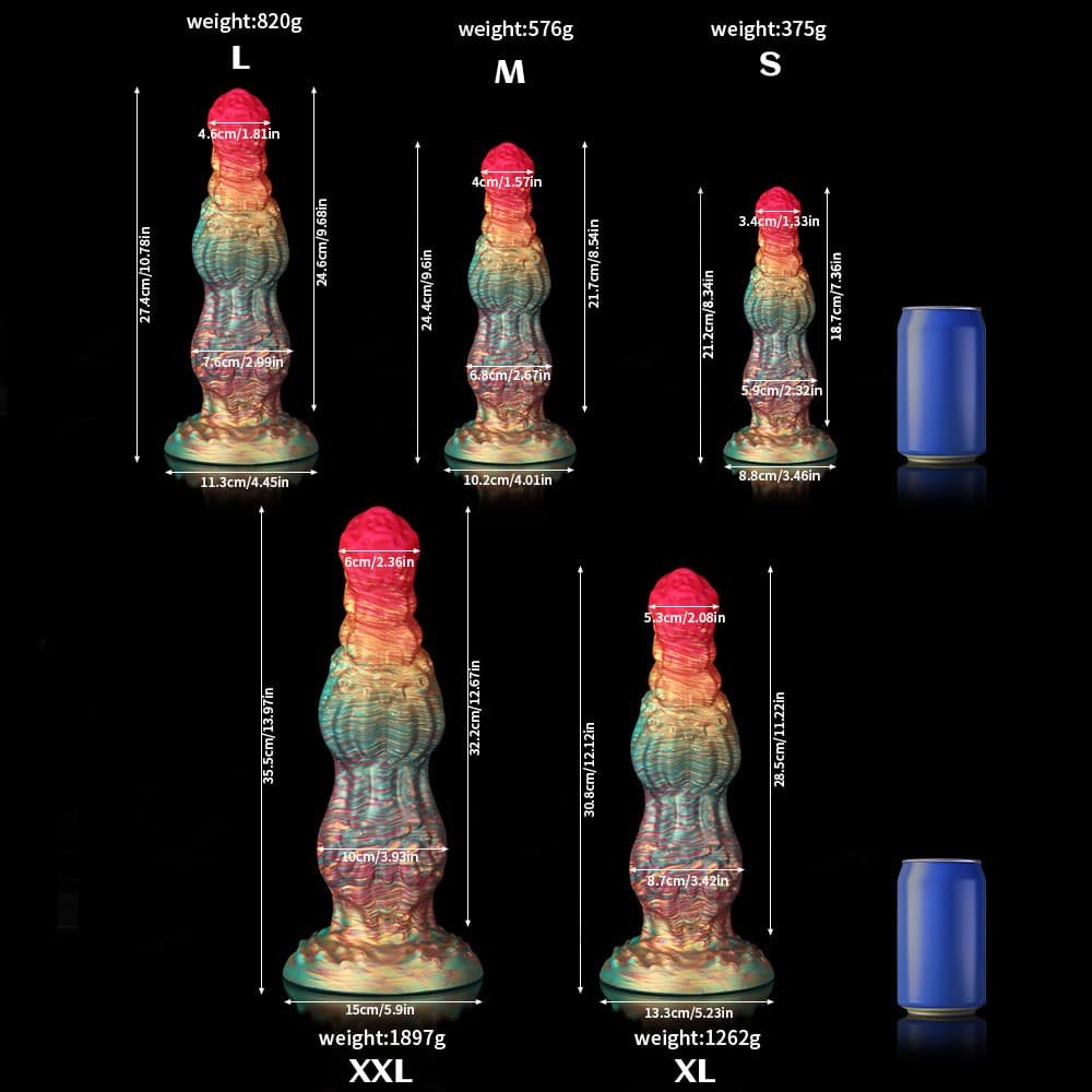 Rainbow Fantasy Dildo – Knot Design