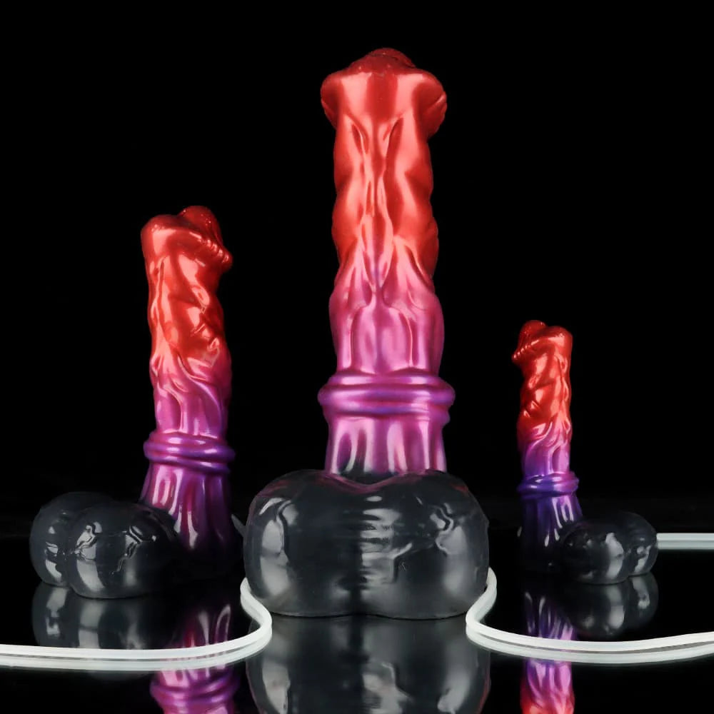 Red Purple Black Knot Squirting Dildo – Premium Silicone