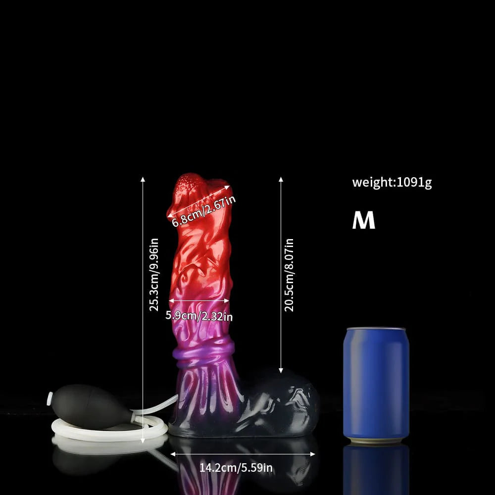 Red Purple Black Knot Squirting Dildo – Premium Silicone