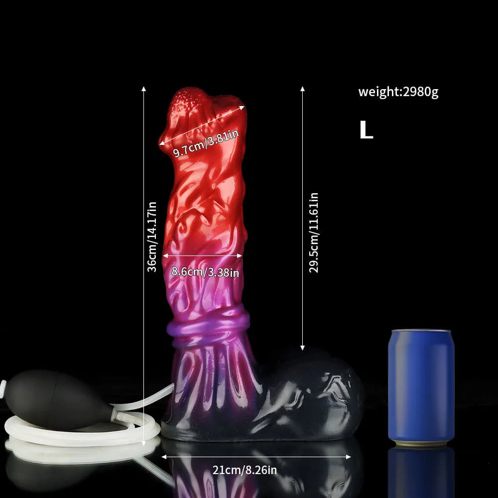 Red Purple Black Knot Squirting Dildo – Premium Silicone