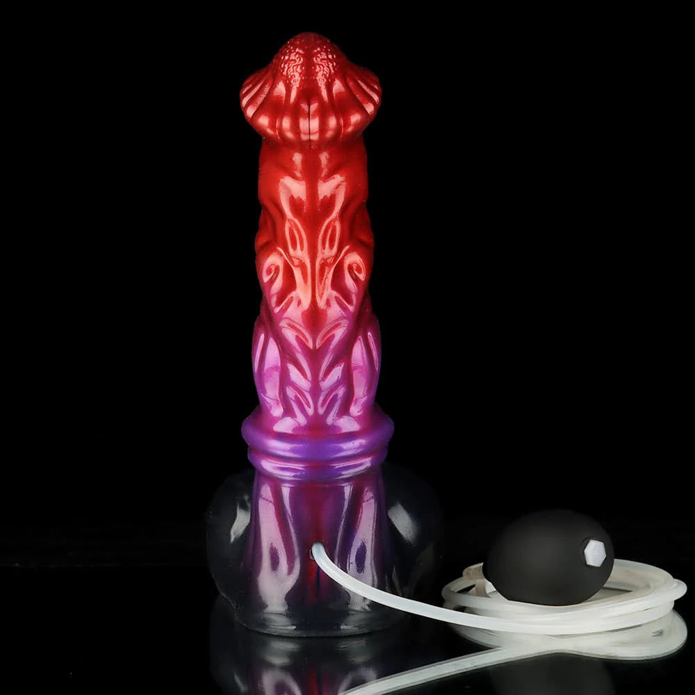Red Purple Black Knot Squirting Dildo – Premium Silicone