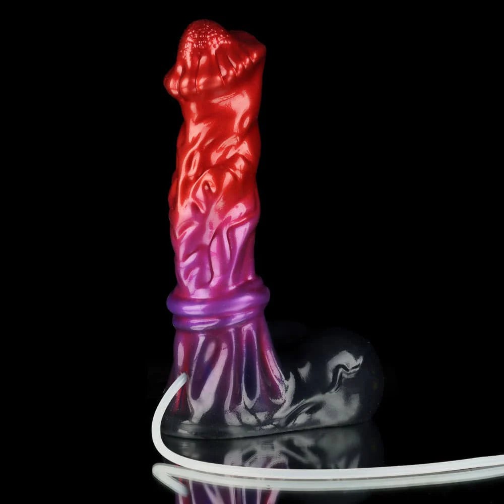 Red Purple Black Knot Squirting Dildo – Premium Silicone