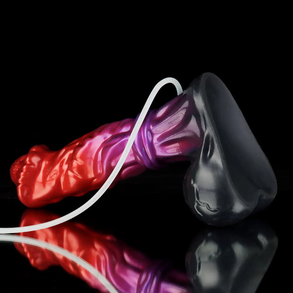 Red Purple Black Knot Squirting Dildo – Premium Silicone