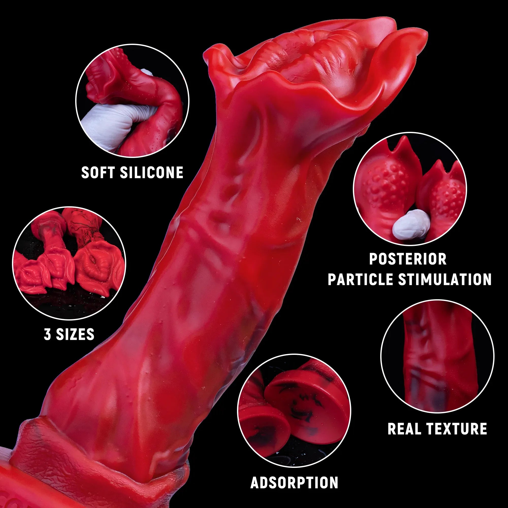 Red Rock Turtle Red Dragon Dildo with High-Quality Silicone