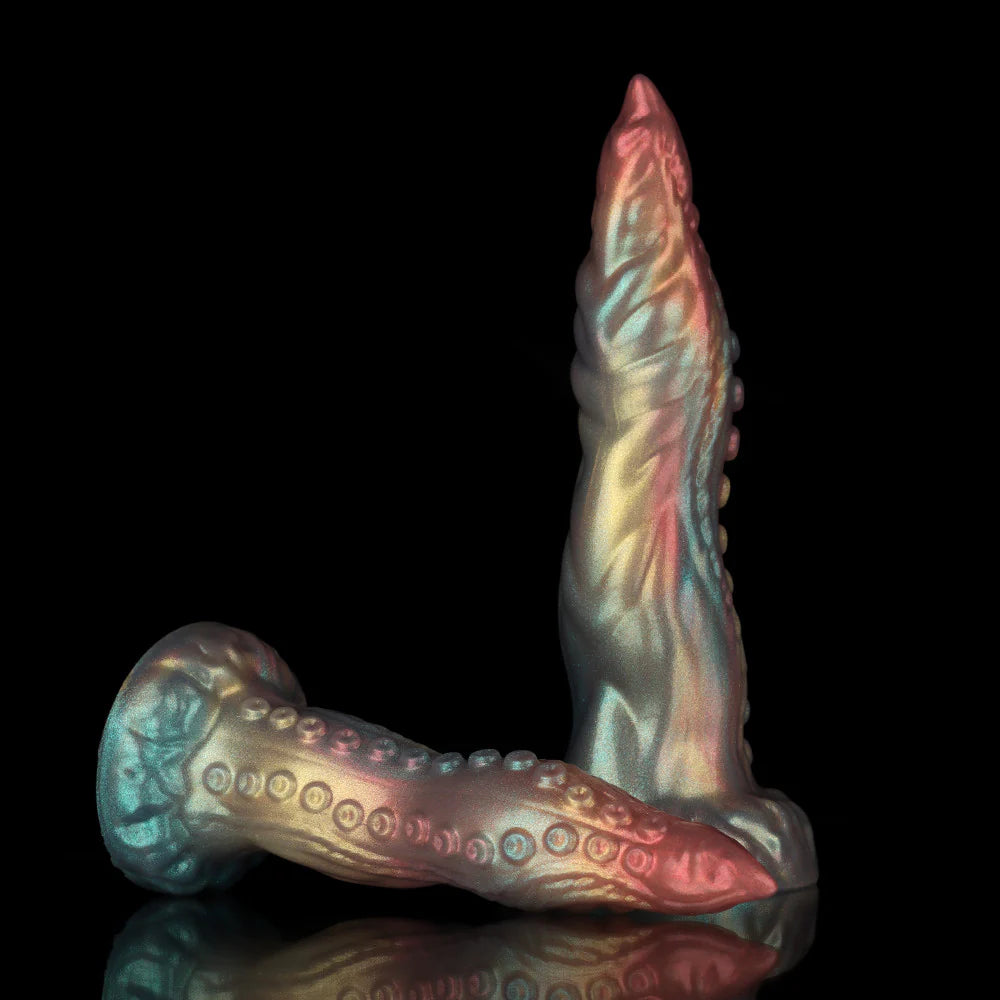 Small Octopus Tentacle Dildo – Rainbow Gradient Fantasy Design