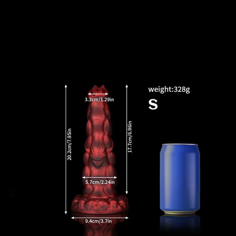 Sphinx Crimson Fantasy Dildo – Knot Dildo with Textured Fantasy Design