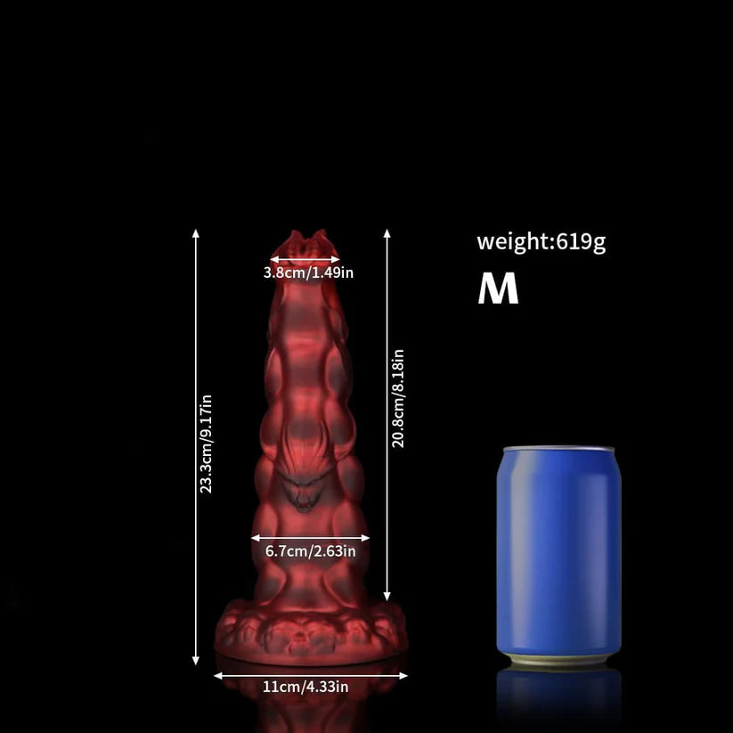 Sphinx Crimson Fantasy Dildo – Knot Dildo with Textured Fantasy Design