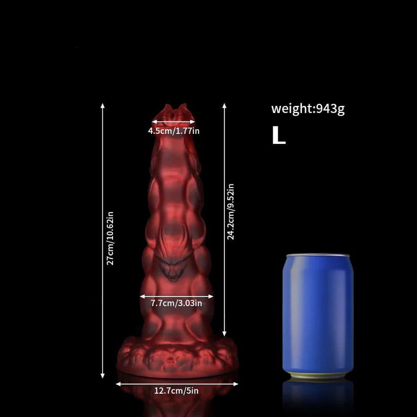 Sphinx Crimson Fantasy Dildo – Knot Dildo with Textured Fantasy Design