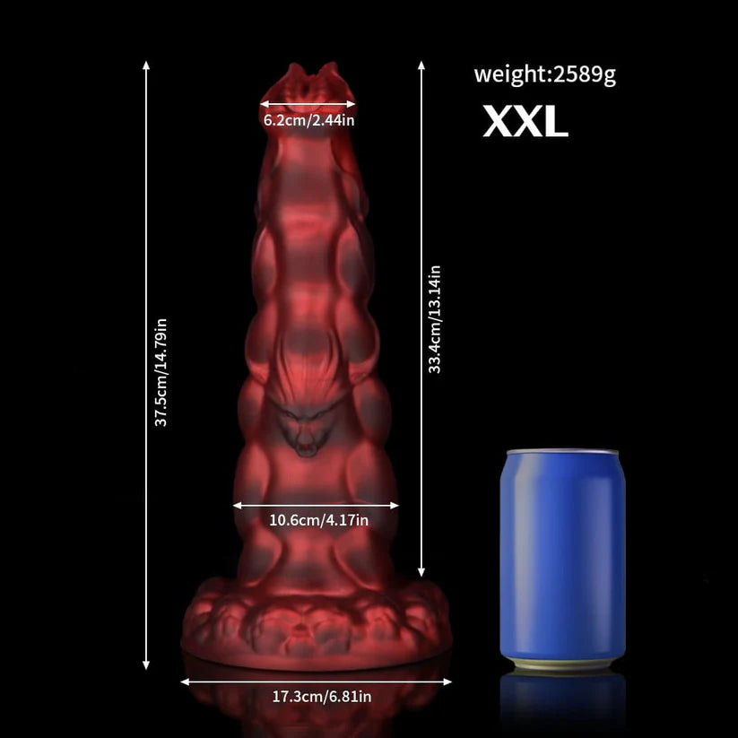 Sphinx Crimson Fantasy Dildo – Knot Dildo with Textured Fantasy Design