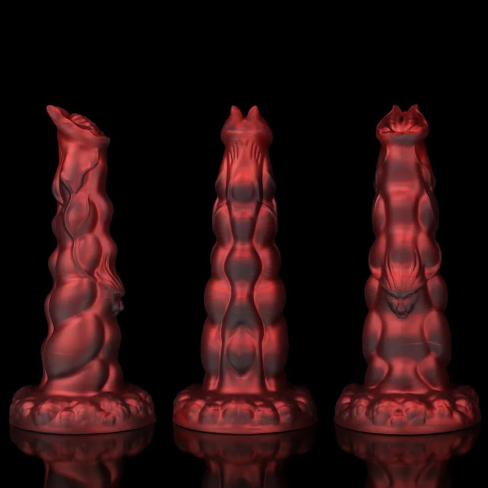 Sphinx Crimson Fantasy Dildo – Knot Dildo with Textured Fantasy Design