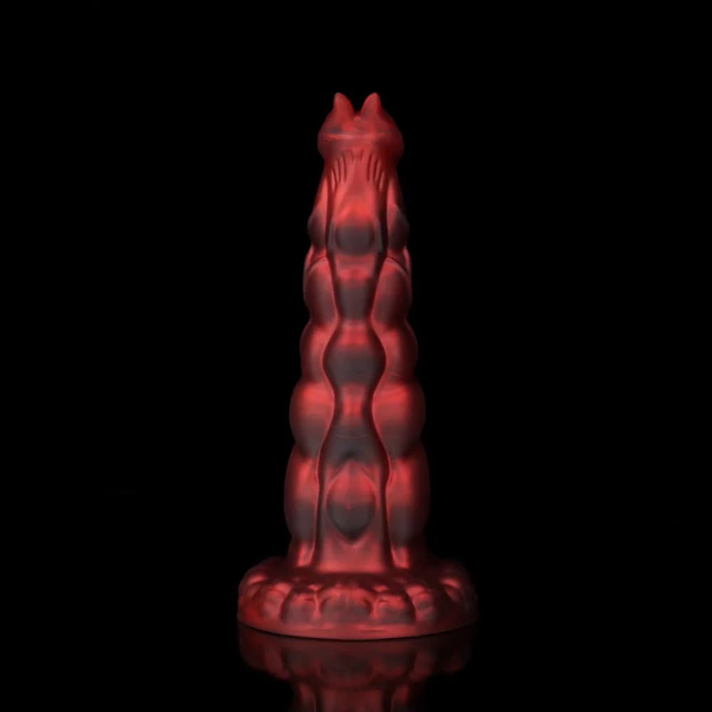 Sphinx Crimson Fantasy Dildo – Knot Dildo with Textured Fantasy Design