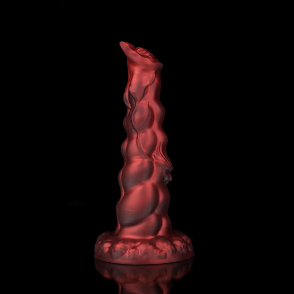 Sphinx Crimson Fantasy Dildo – Knot Dildo with Textured Fantasy Design
