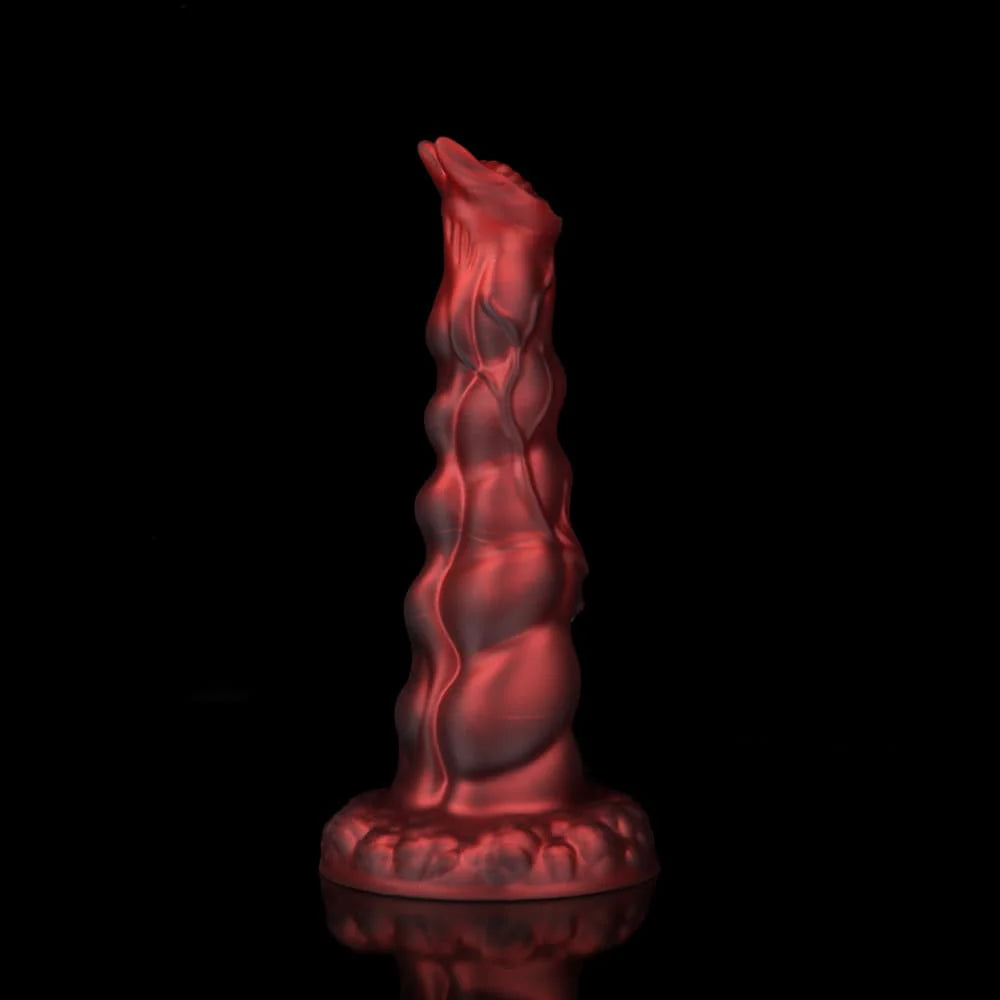 Sphinx Crimson Fantasy Dildo – Knot Dildo with Textured Fantasy Design