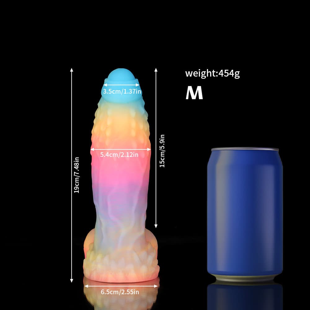 White Zephyr Blue, Yellow & Purple Knot Dildo