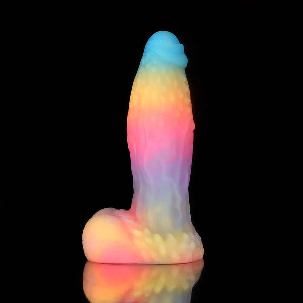 White Zephyr Blue, Yellow & Purple Knot Dildo