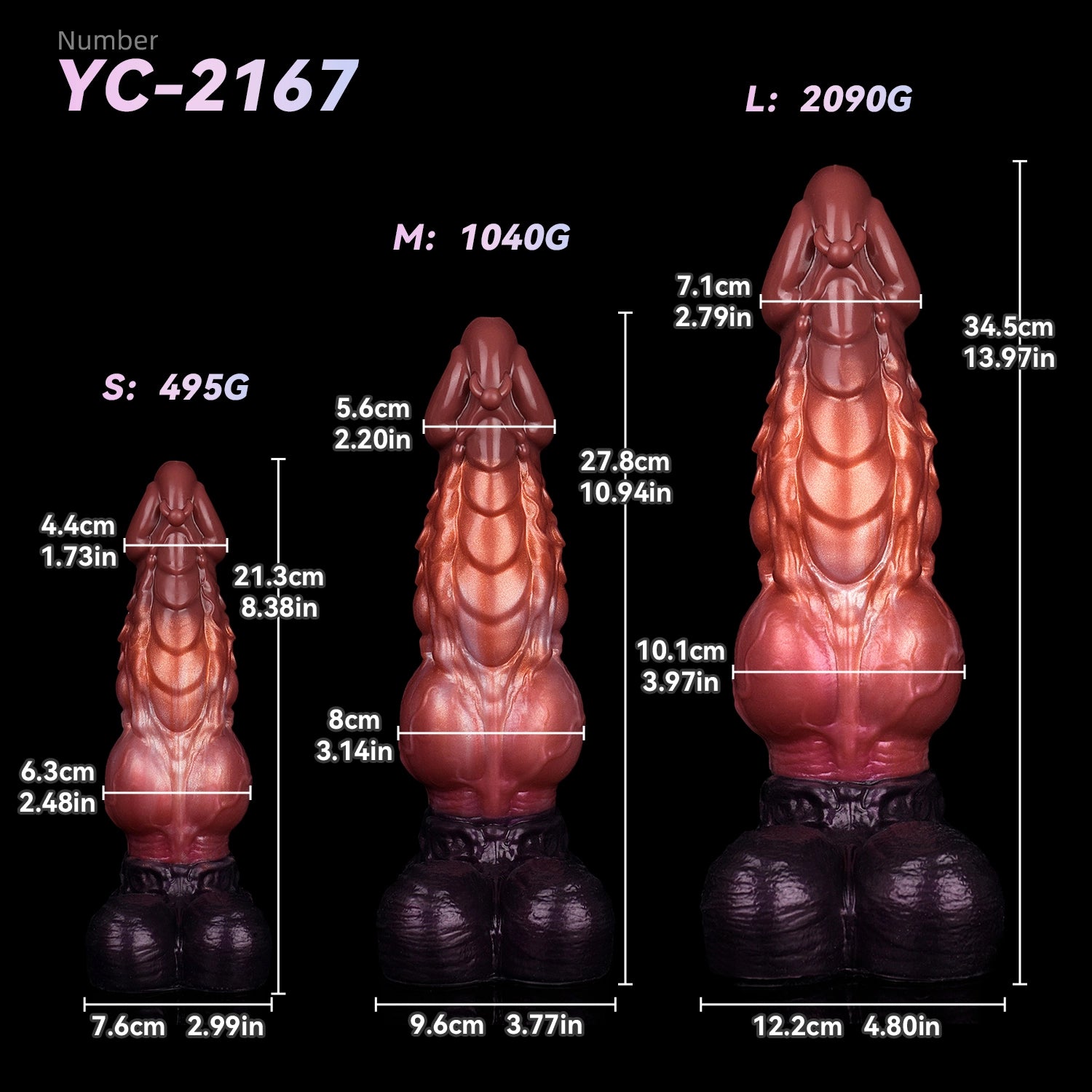 14 Inch Fantasy Beast-Style Dual-Layer Silicone Monster Dildo